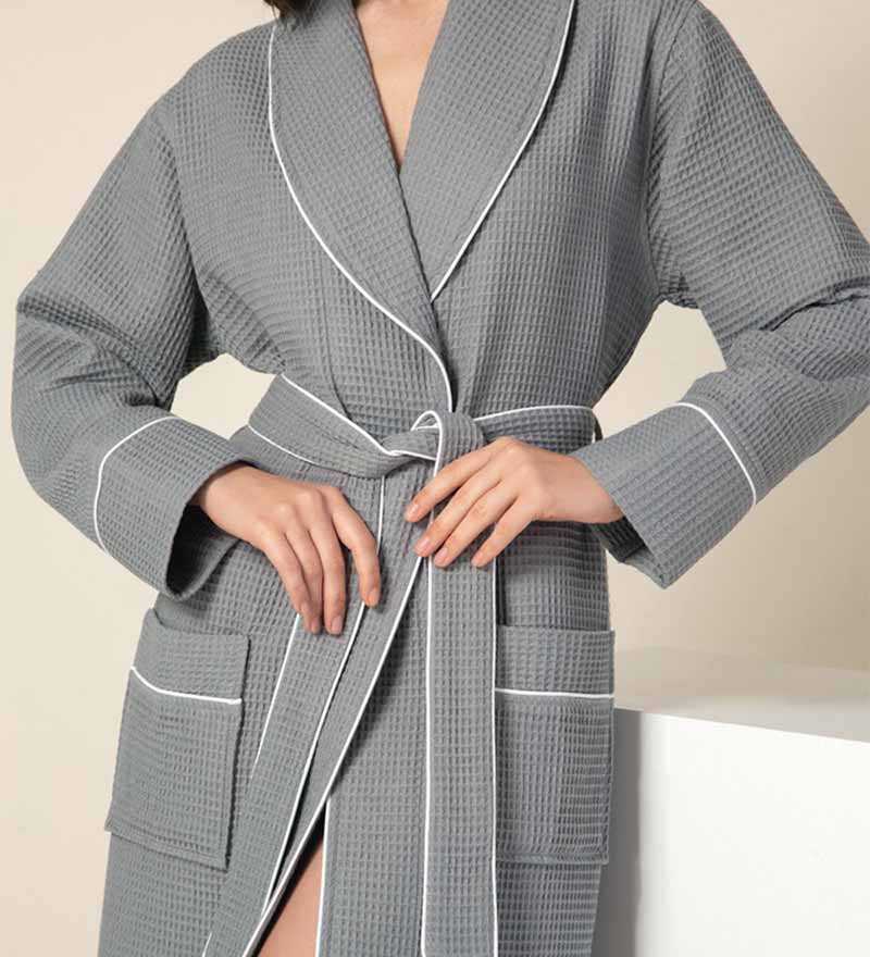 Premium Cotton Robe in Dove Grey – KIP.